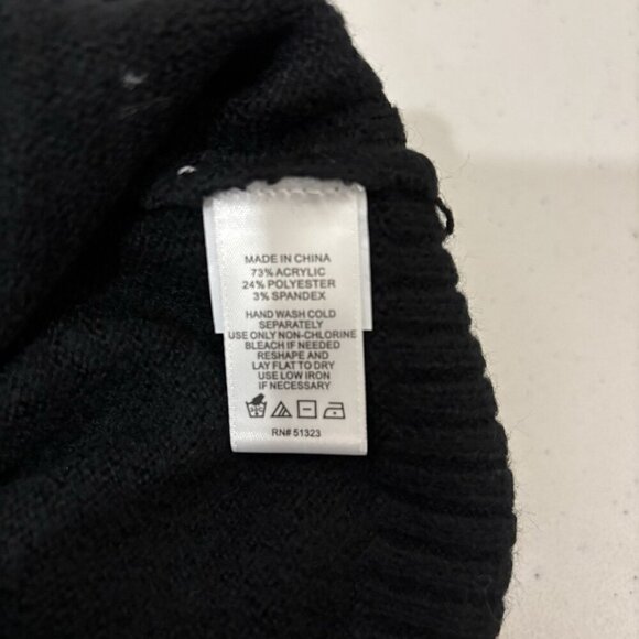 CeCe Bow Button V Neck Cardigan Black Women Medium - Picture 11 of 14